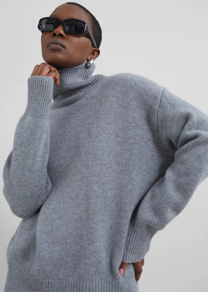 Women The Frankie Shop Knitwear Milani Wool Turtleneck Grey