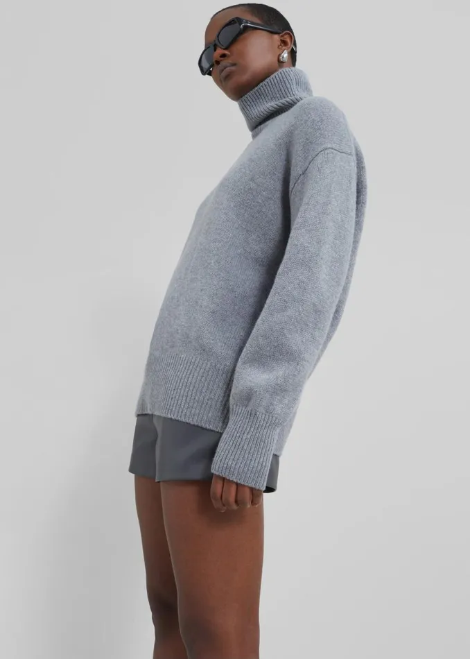 Women The Frankie Shop Knitwear Milani Wool Turtleneck Grey
