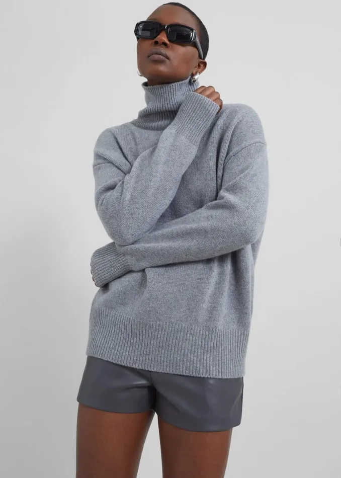 Women The Frankie Shop Knitwear Milani Wool Turtleneck Grey