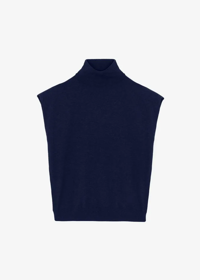 Women The Frankie Shop Knitwear Nadia Thin Padded Sleeveless Turtleneck Navy