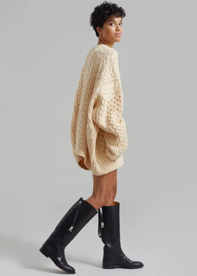 Women The Frankie Shop Knitwear Pailey Braided Sweater Cream