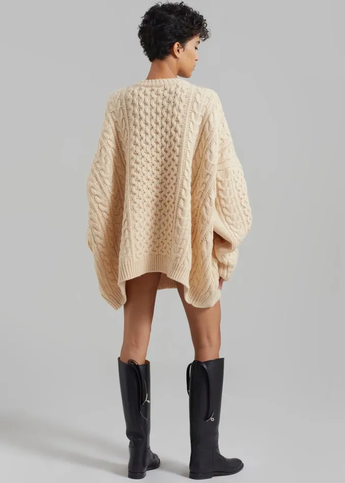 Women The Frankie Shop Knitwear Pailey Braided Sweater Cream