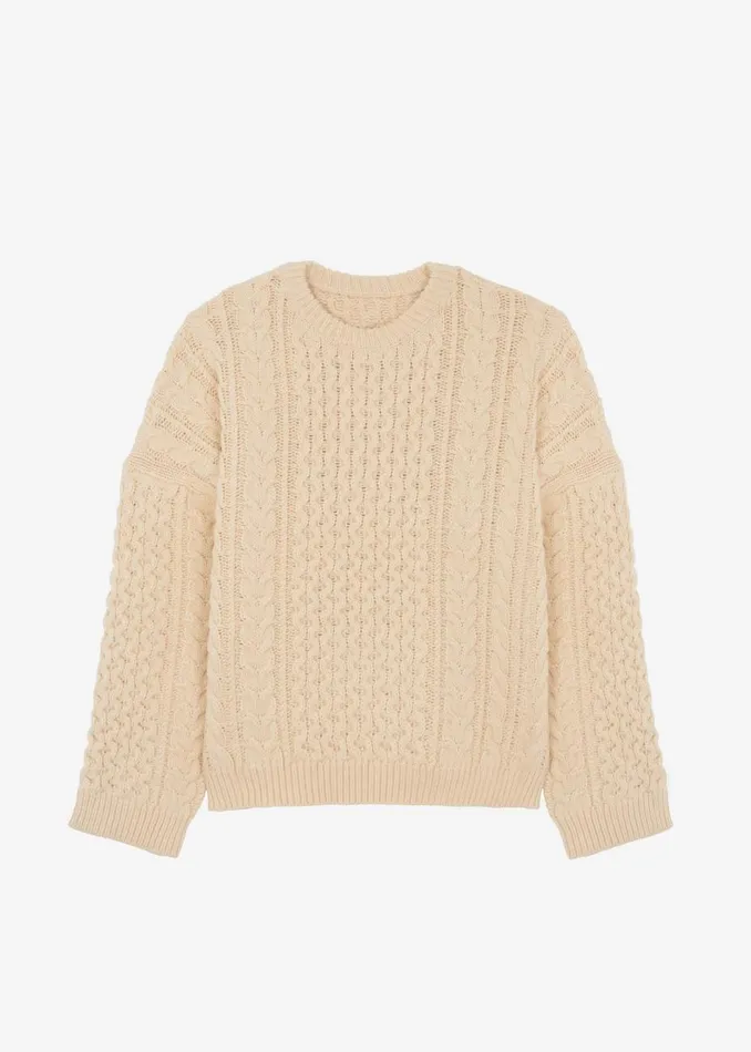 Women The Frankie Shop Knitwear Pailey Braided Sweater Cream