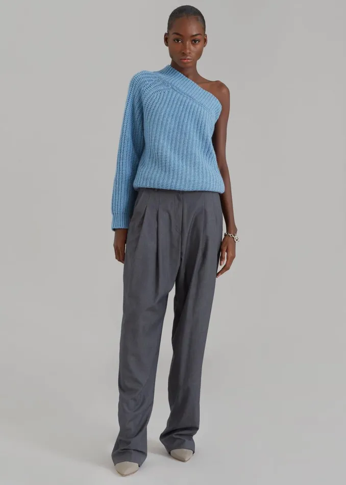 Women The Frankie Shop Knitwear Pansy One Shoulder Knit Top Blue