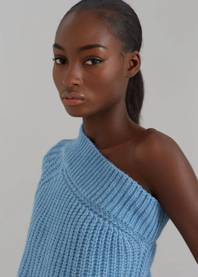 Women The Frankie Shop Knitwear Pansy One Shoulder Knit Top Blue