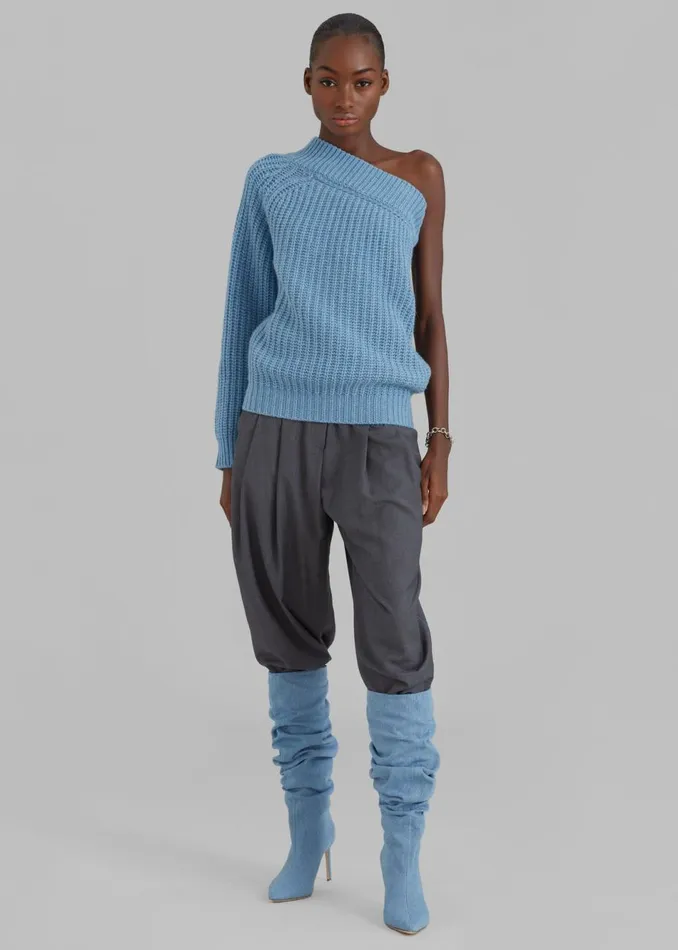 Women The Frankie Shop Knitwear Pansy One Shoulder Knit Top Blue