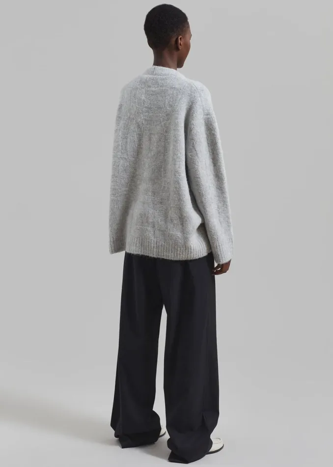 Women The Frankie Shop Knitwear Proenza Schouler White Label Alana Cardigan Light Grey Melange