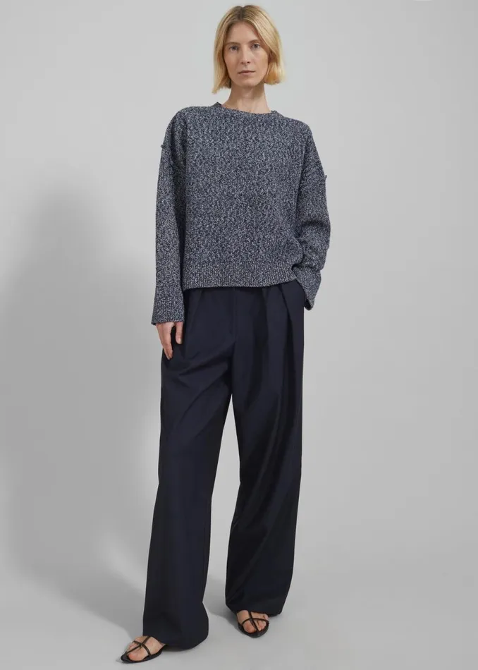 Women The Frankie Shop Knitwear Proenza Schouler White Label Remy Sweater In Marled Knits Dark Blue Women The Frankie Shop Knitwear Proenza Schouler White Label Remy Sweater In Marled Knits Dark Blue