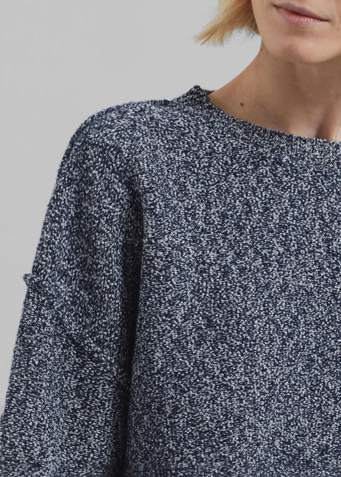 Women The Frankie Shop Knitwear Proenza Schouler White Label Remy Sweater In Marled Knits Dark Blue
