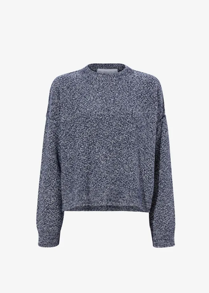 Women The Frankie Shop Knitwear Proenza Schouler White Label Remy Sweater In Marled Knits Dark Blue