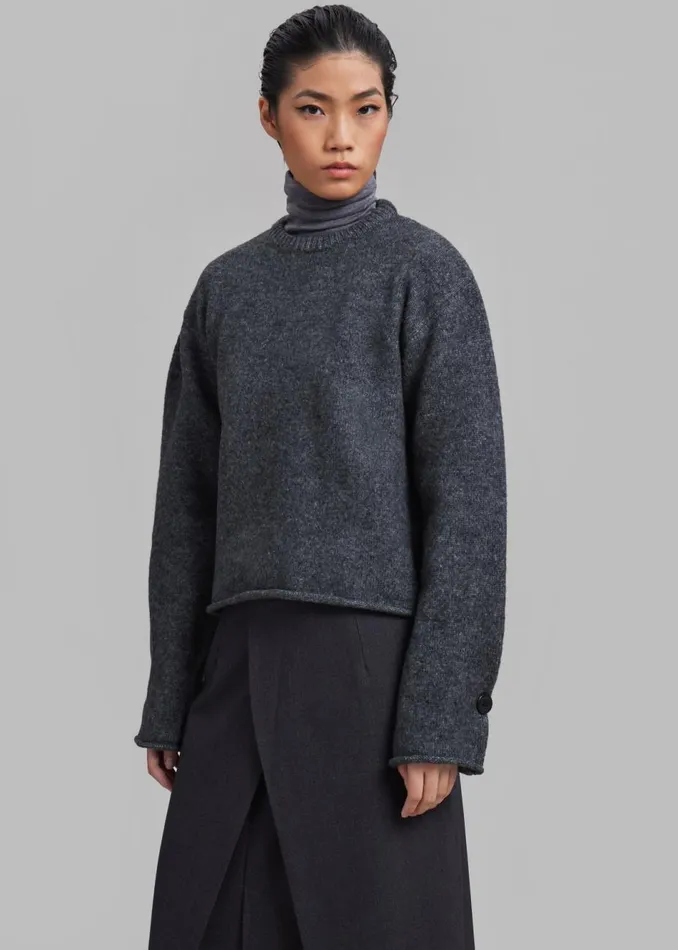 Women The Frankie Shop Knitwear Proenza Schouler White Label Tara Sweater Grey Melange
