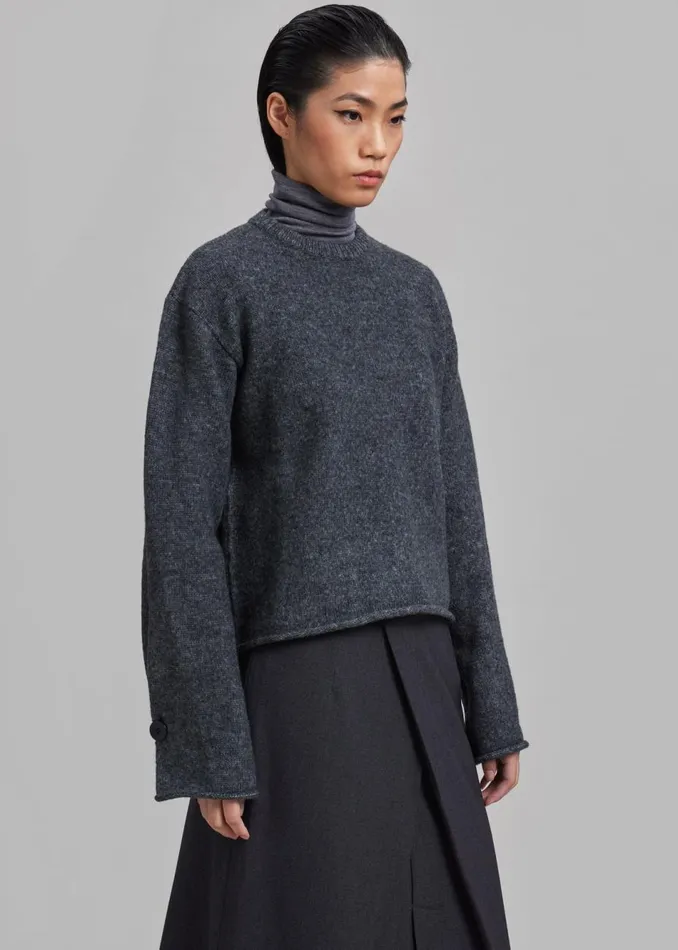 Women The Frankie Shop Knitwear Proenza Schouler White Label Tara Sweater Grey Melange