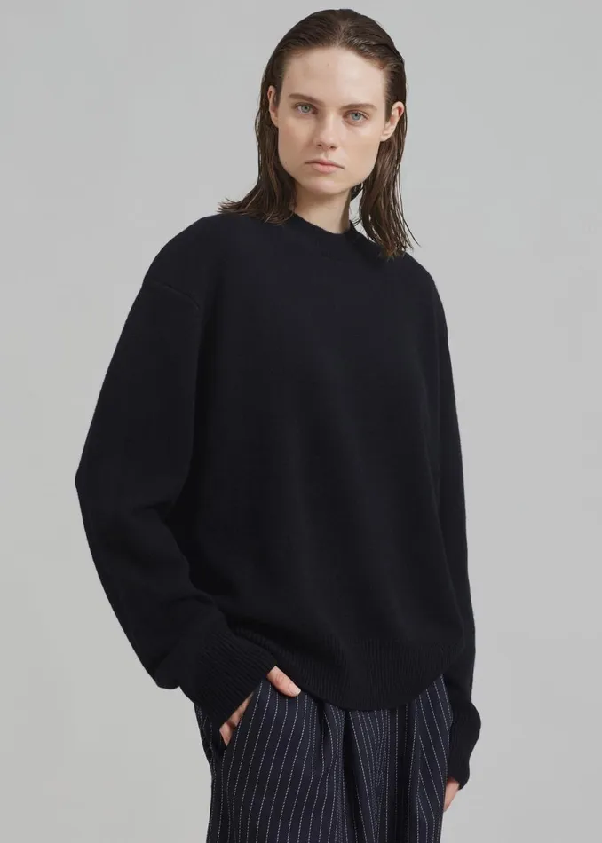 Women The Frankie Shop Knitwear Rafaela Padded Knit Sweater Black