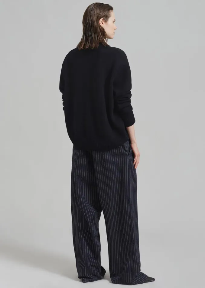 Women The Frankie Shop Knitwear Rafaela Padded Knit Sweater Black