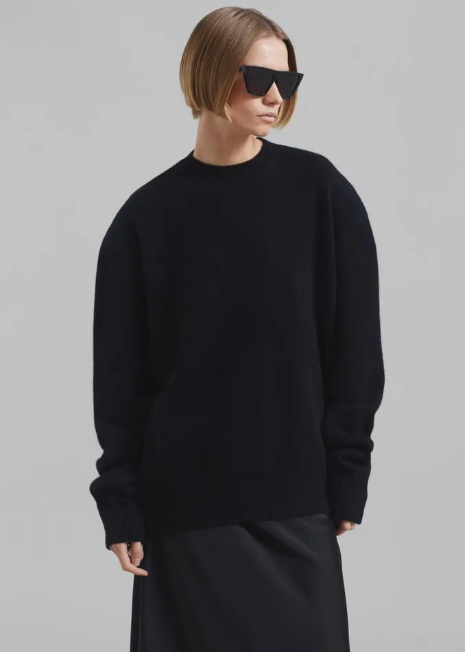 Women The Frankie Shop Knitwear Rafaela Padded Knit Sweater Black