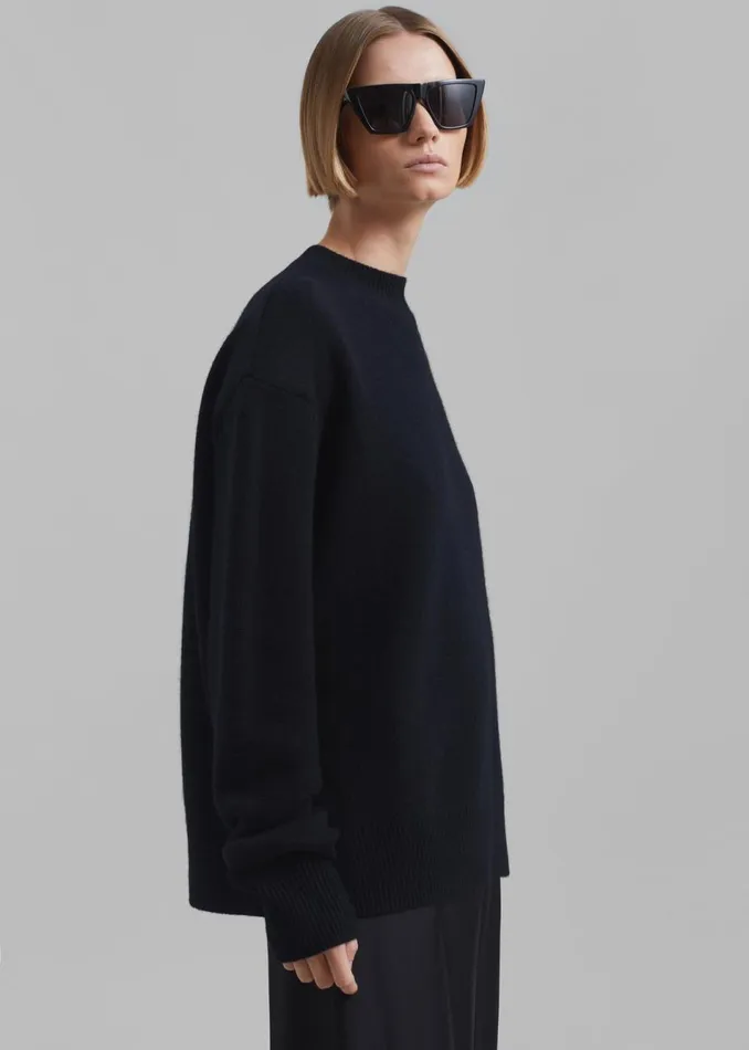 Women The Frankie Shop Knitwear Rafaela Padded Knit Sweater Black