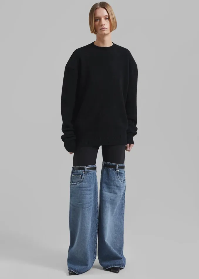 Women The Frankie Shop Knitwear Rafaela Padded Knit Sweater Black