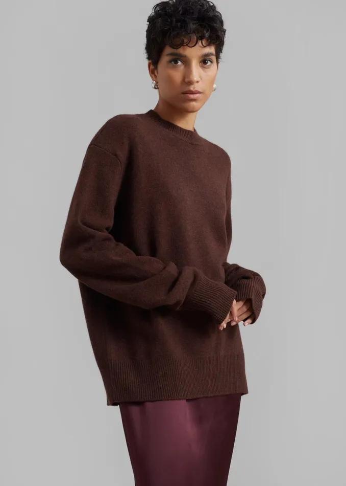 Women The Frankie Shop Knitwear Rafaela Padded Knit Sweater Brown