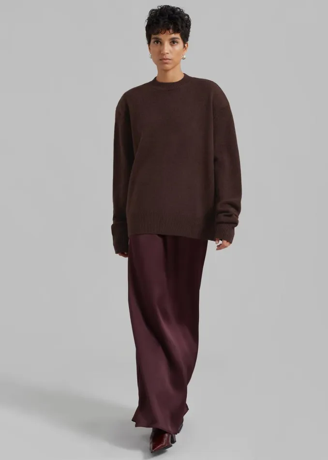 Women The Frankie Shop Knitwear Rafaela Padded Knit Sweater Brown