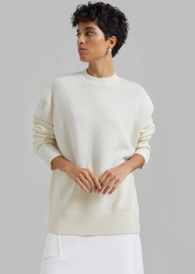 Women The Frankie Shop Knitwear Rafaela Padded Knit Sweater Ivory