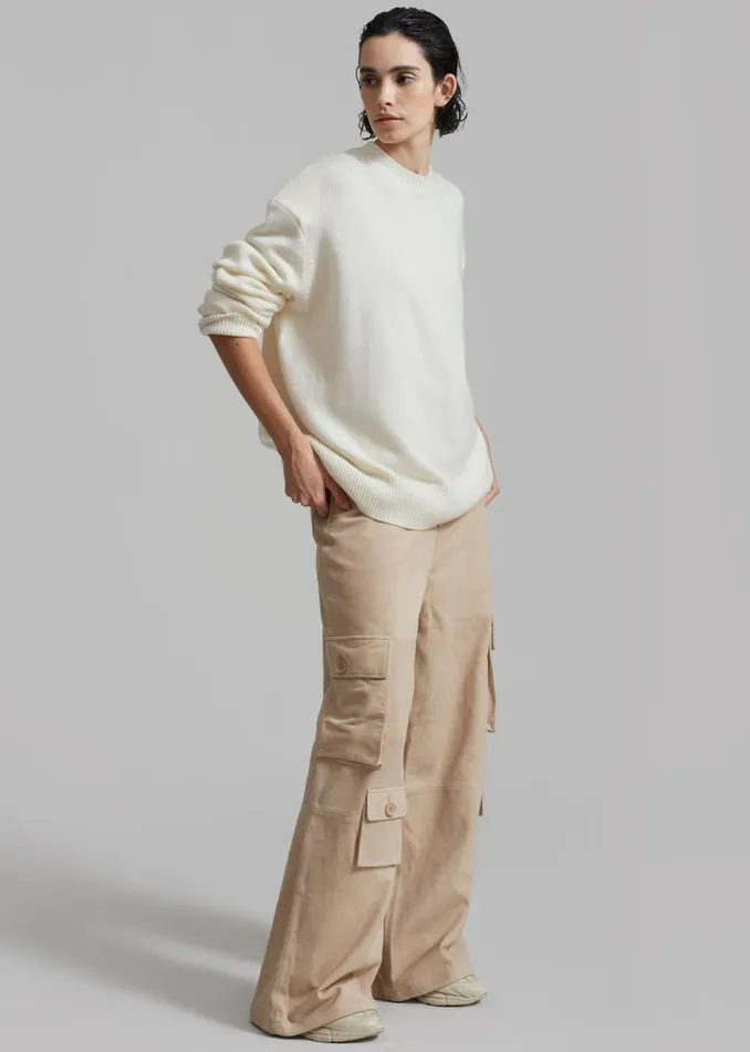 Women The Frankie Shop Knitwear Rafaela Padded Knit Sweater Ivory