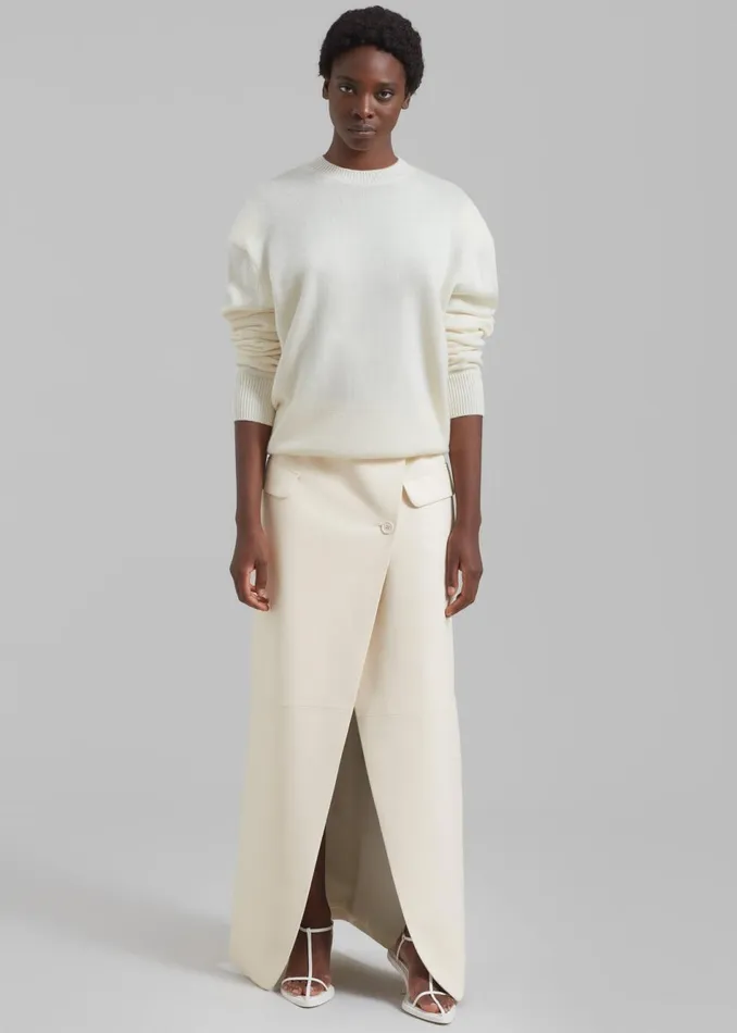 Women The Frankie Shop Knitwear Rafaela Padded Knit Sweater Ivory