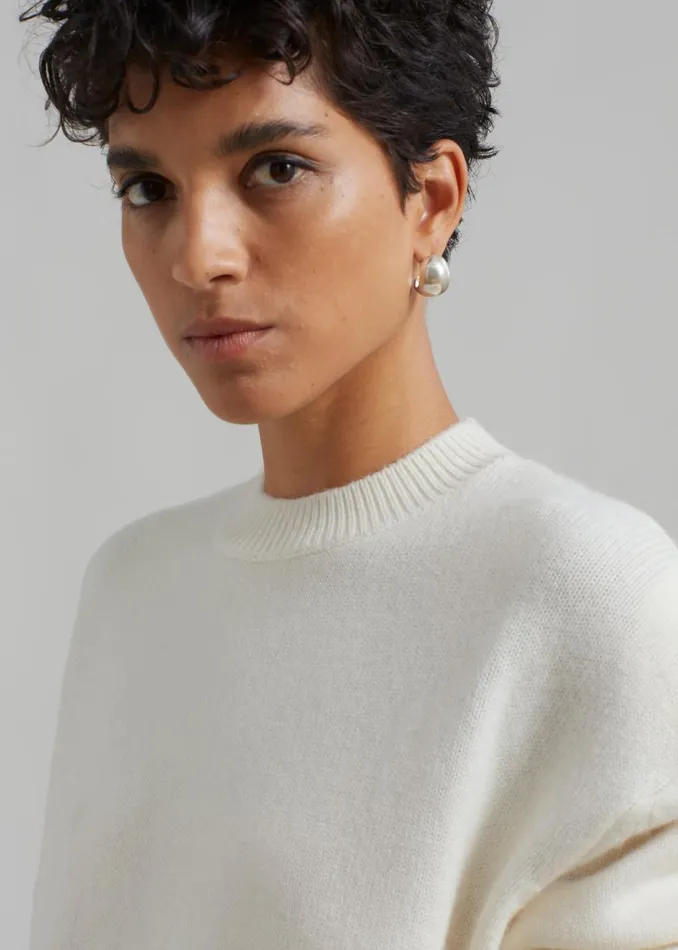 Women The Frankie Shop Knitwear Rafaela Padded Knit Sweater Ivory