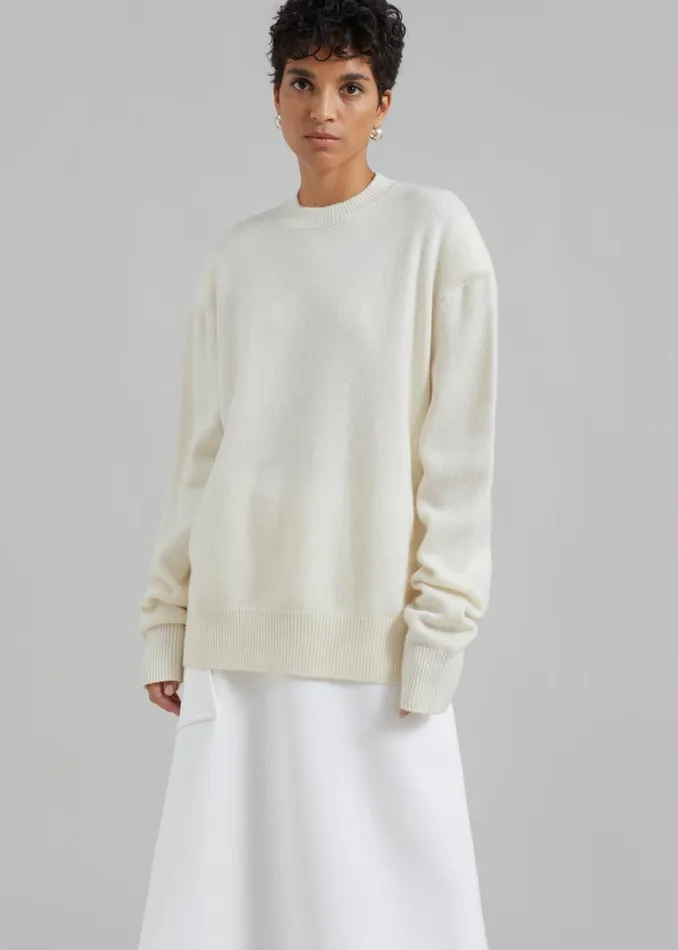 Women The Frankie Shop Knitwear Rafaela Padded Knit Sweater Ivory