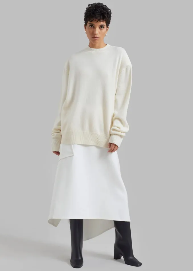 Women The Frankie Shop Knitwear Rafaela Padded Knit Sweater Ivory