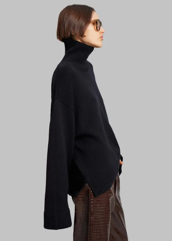 Women The Frankie Shop Knitwear Rhea Trapeze Turtleneck Black