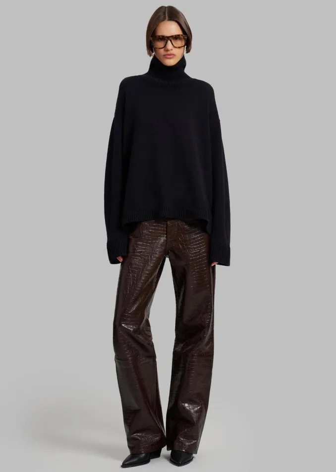 Women The Frankie Shop Knitwear Rhea Trapeze Turtleneck Black