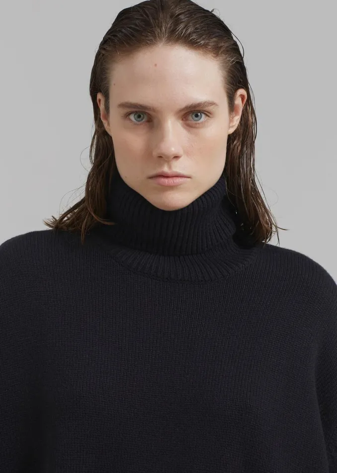 Women The Frankie Shop Knitwear Rhea Trapeze Turtleneck Black