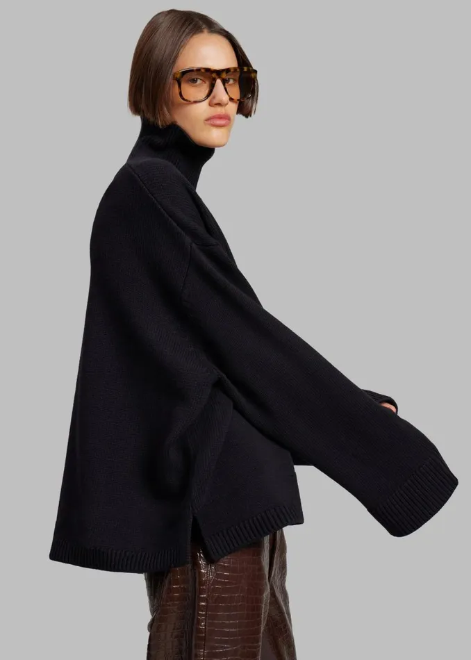 Women The Frankie Shop Knitwear Rhea Trapeze Turtleneck Black