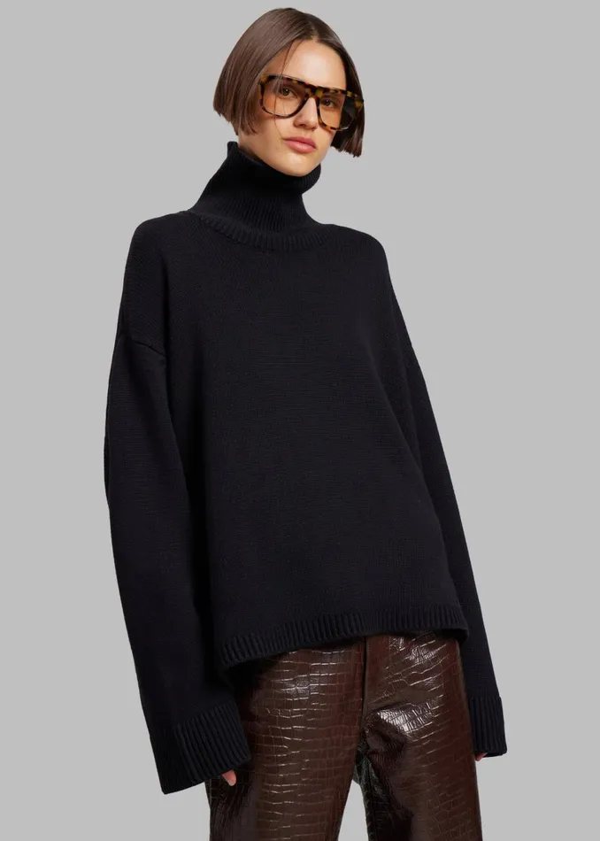 Women The Frankie Shop Knitwear Rhea Trapeze Turtleneck Black