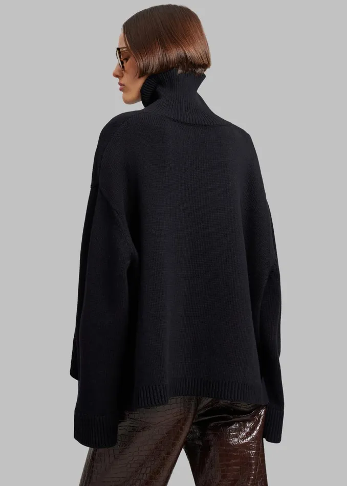 Women The Frankie Shop Knitwear Rhea Trapeze Turtleneck Black