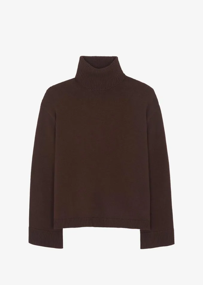 Women The Frankie Shop Knitwear Rhea Trapeze Turtleneck Brown