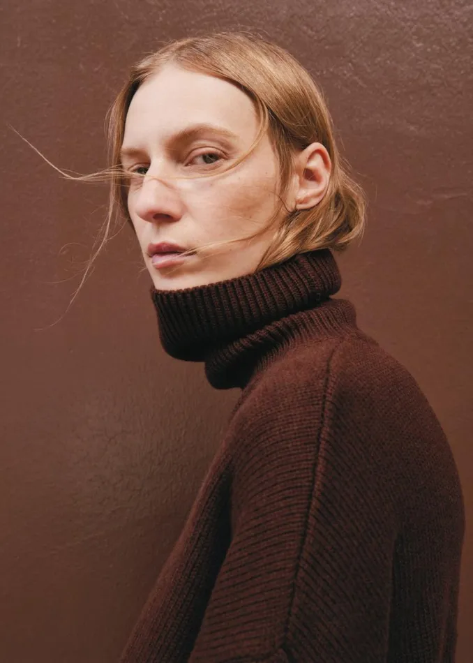 Women The Frankie Shop Knitwear Rhea Trapeze Turtleneck Brown