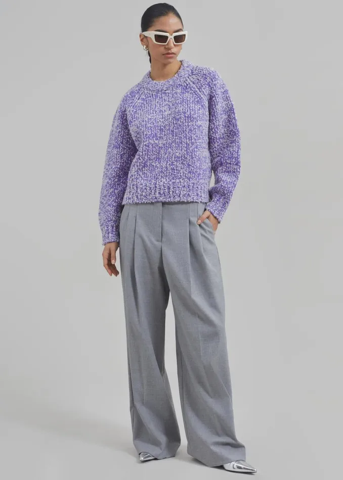 Women The Frankie Shop Knitwear Samse Samse Aria Crew Neck Simply Purple Melange
