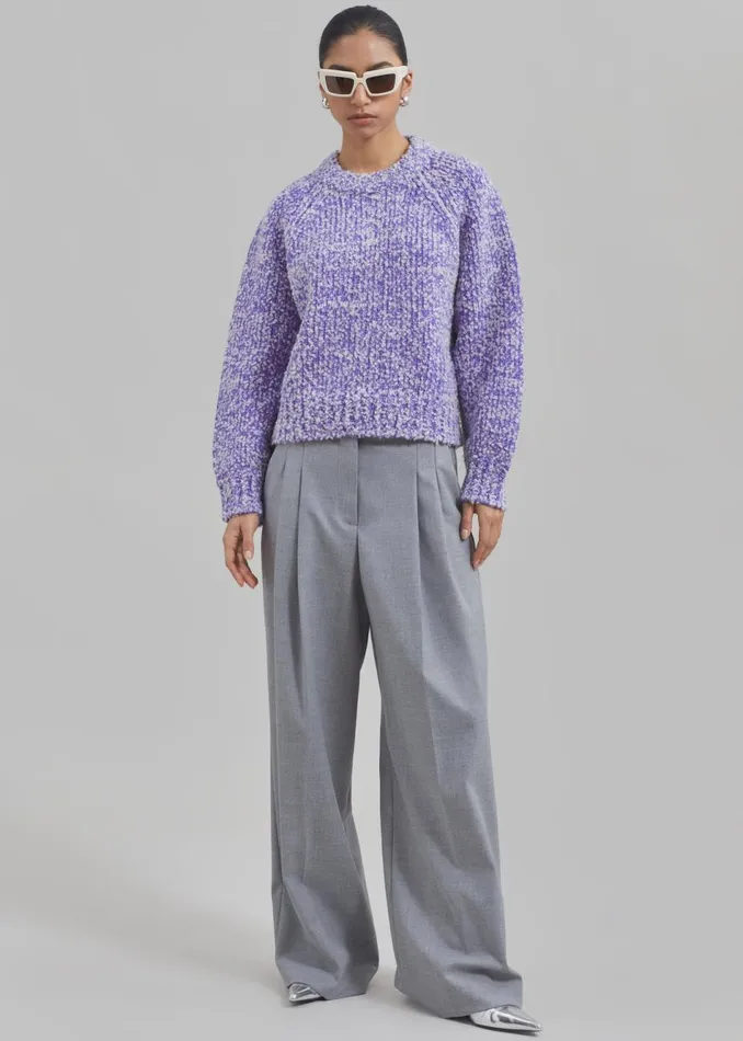 Women The Frankie Shop Knitwear Samse Samse Aria Crew Neck Simply Purple Melange