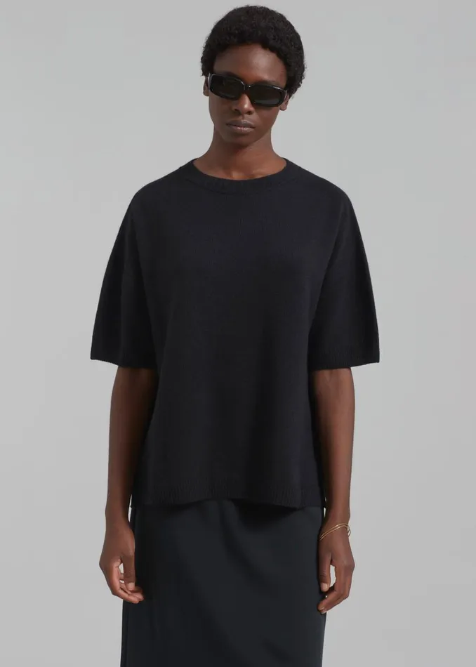 Women The Frankie Shop Knitwear Sofie Wool Blend Knit Top Black
