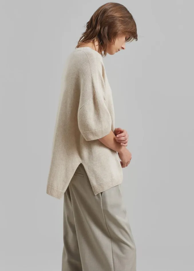 Women The Frankie Shop Knitwear Sofie Wool Blend Knit Top Oat