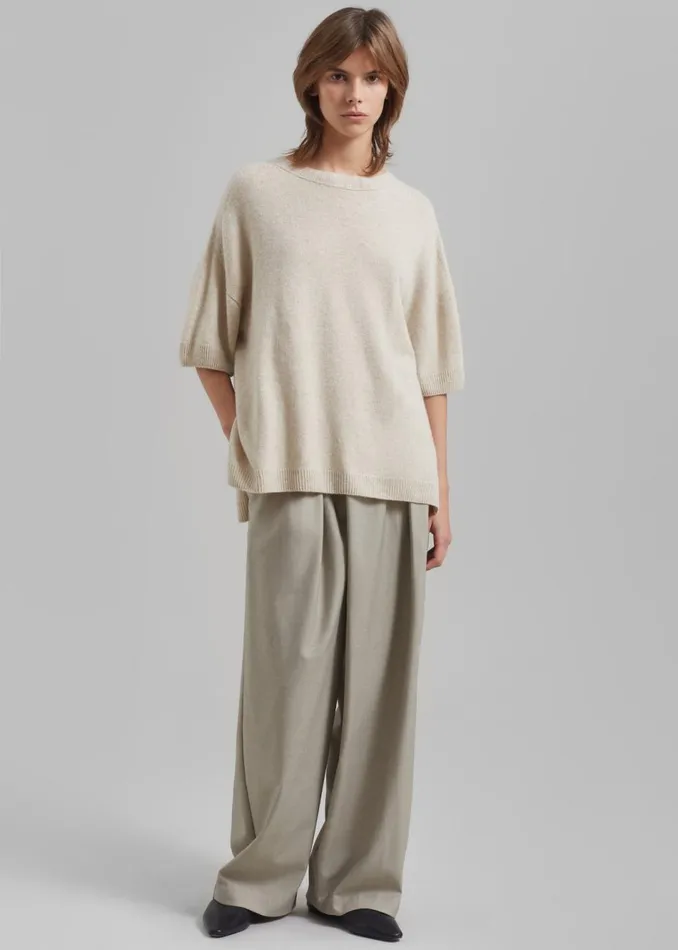 Women The Frankie Shop Knitwear Sofie Wool Blend Knit Top Oat