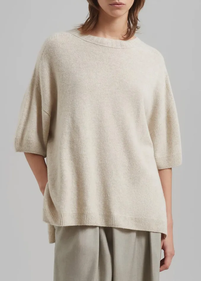 Women The Frankie Shop Knitwear Sofie Wool Blend Knit Top Oat