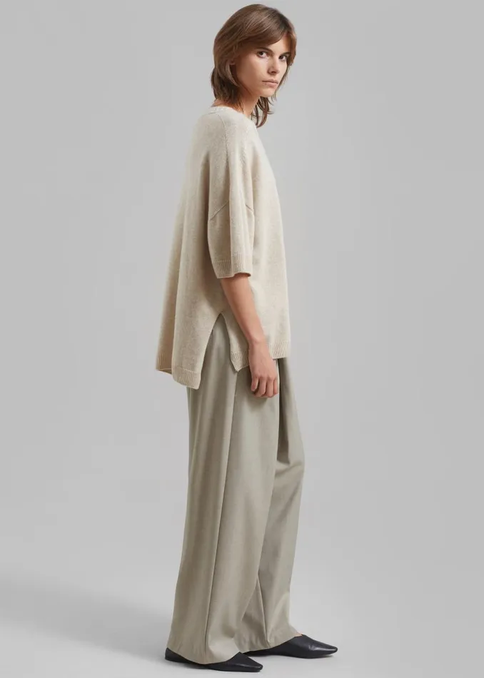 Women The Frankie Shop Knitwear Sofie Wool Blend Knit Top Oat
