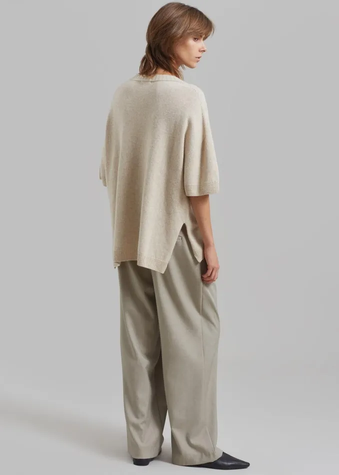 Women The Frankie Shop Knitwear Sofie Wool Blend Knit Top Oat