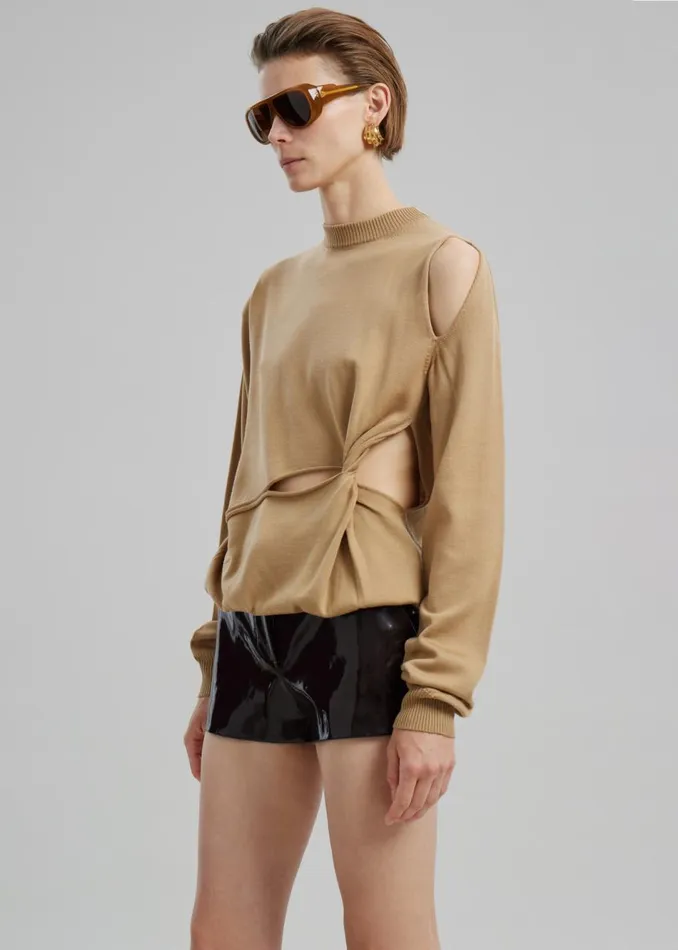 Women The Frankie Shop Knitwear Sportmax Holiday Top Beige