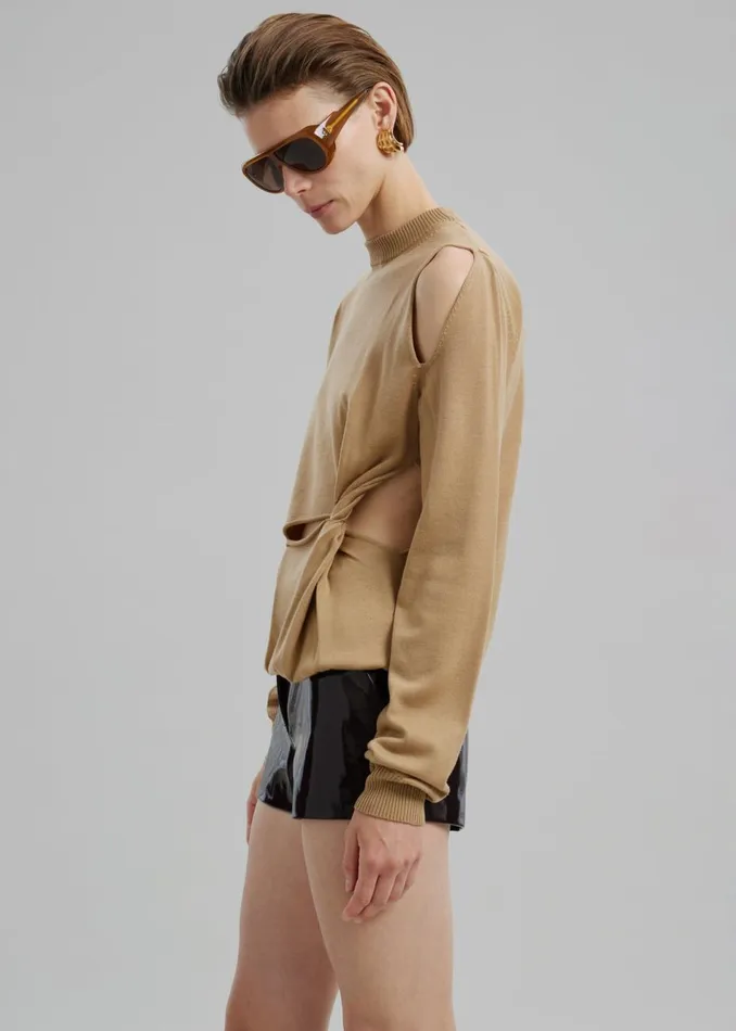 Women The Frankie Shop Knitwear Sportmax Holiday Top Beige