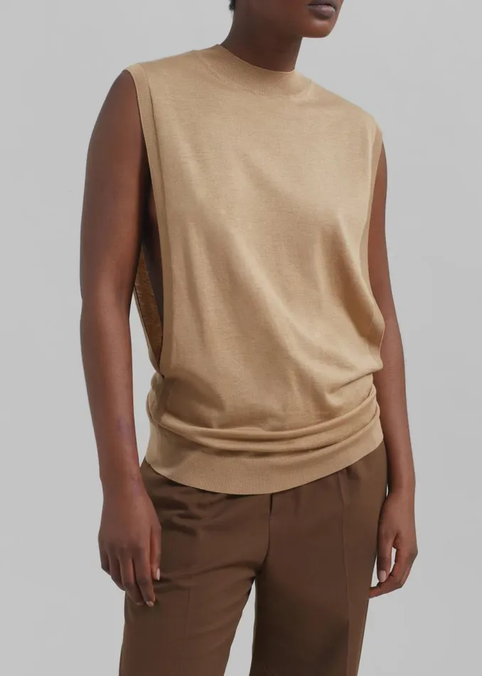 Women The Frankie Shop Knitwear Sportmax Odissea Top Beige