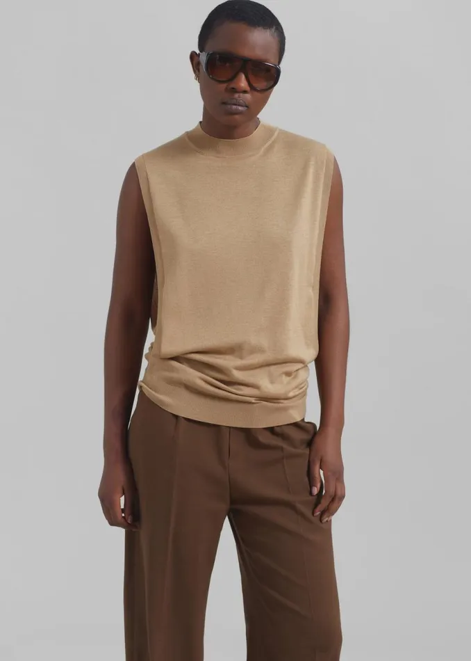 Women The Frankie Shop Knitwear Sportmax Odissea Top Beige