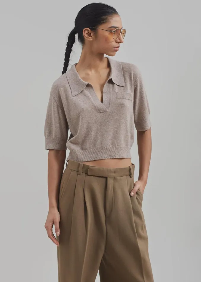 Women The Frankie Shop Knitwear The Garment Piemonte Cropped Sweater Toast
